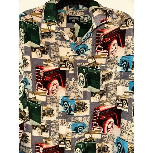 VTG Rocawear Y2K Cars Graphic Button-Up short sleeve Shirt Mens Size XL - Picture 2 of 5